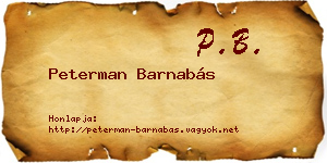 Peterman Barnabás névjegykártya